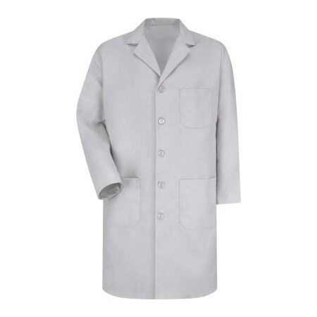 Vf Imagewear Red Kap  Men's Lab Coat, Light Gray, Poly/Combed Cotton, 42" KP14GYRG42